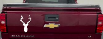 Deer Head Hunting Car or Truck Window Decal Sticker (White)