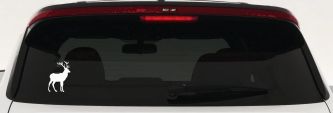 Deer Hunting Car or Truck Window Decal Sticker (White)
