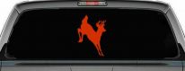 Deer Jumping Hunting Car or Truck Window Decal Sticker (Orange Red)