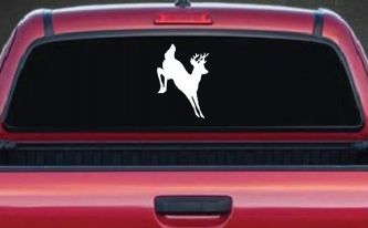 Deer Jumping Hunting Car or Truck Window Decal Sticker