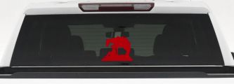 Cowboy and Horse Western Farm and Rodeo Car or Truck Window Decal Sticker (Red)
