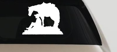 Cowboy and Horse Western Farm and Rodeo Car or Truck Window Vinyl Decal Sticker