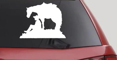 Cowboy and Horse Western Farm and Rodeo Car or Truck Window Vinyl Decal Sticker