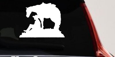 Cowboy and Horse Western Farm and Rodeo Car or Truck Window Vinyl Decal Sticker