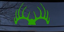 Deer Horns Hunting Car or Truck Window Decal Sticker (Lime)