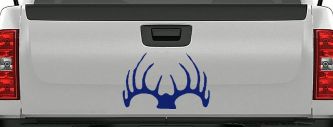 Deer Horns Hunting Car or Truck Window Decal Sticker (Navy)