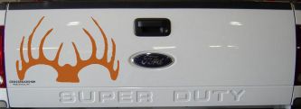 Deer Horns Hunting Car or Truck Window Decal Sticker (Nut Brown)