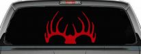 Deer Horns Hunting Decal for Car Truck Window Vinyl Sticker (Red)