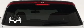 Deer Horns Hunting Car or Truck Window Decal Sticker (White)