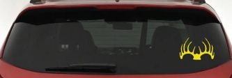 Deer Horns Hunting Car or Truck Window Decal Sticker (Yellow)