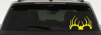 Deer Horns Hunting Car or Truck Window Decal Sticker (Yellow)