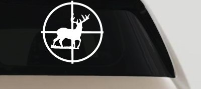 Deer in Scope Hunting Car or Truck Window Vinyl Decal Sticker