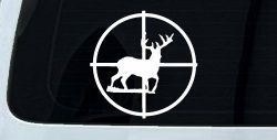 Deer in Scope Hunting Car or Truck Window Decal Sticker