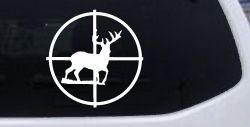 Deer in Scope Hunting Car or Truck Window Decal Sticker