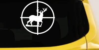 Deer in Scope Hunting Car or Truck Window Vinyl Decal Sticker