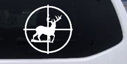 Deer in Scope Hunting Car or Truck Window Decal Sticker