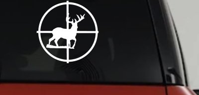 Deer in Scope Hunting Car or Truck Window Vinyl Decal Sticker