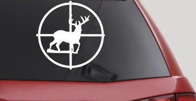 Deer in Scope Hunting Car or Truck Window Vinyl Decal Sticker