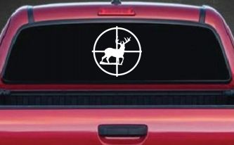 Deer in Scope Hunting Car or Truck Window Decal Sticker