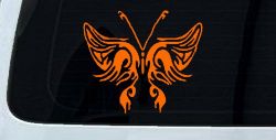 Tribal Butterfly Butterflies Car or Truck Window Decal Sticker (Orange)