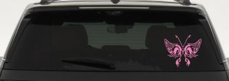 Tribal Butterfly Butterflies Car or Truck Window Decal Sticker (Pink)