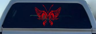 Tribal Butterfly Butterflies Car or Truck Window Vinyl Decal Sticker (Red)
