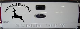 Eat More Fast Food Deer Hunting Car or Truck Window Decal Sticker (Black)