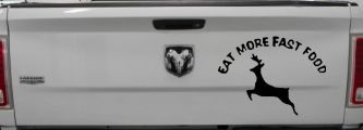 Eat More Fast Food Deer Hunting Car or Truck Window Decal Sticker (Black)