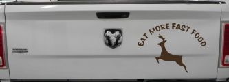 Eat More Fast Food Deer Hunting Car or Truck Window Decal Sticker (Brown)
