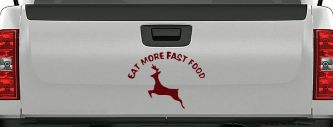 Eat More Fast Food Deer Hunting Car or Truck Window Decal Sticker (Purple Red)
