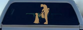 Foul Duck Bird Hunter with Dog Hunting Car or Truck Window Decal Sticker (Light Brown)