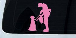 Foul Duck Bird Hunter with Dog Hunting Car or Truck Window Decal Sticker (Pink)