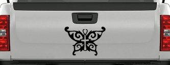 Butterfly Wings with Cross Body Christian Car or Truck Window Decal Sticker (Black)
