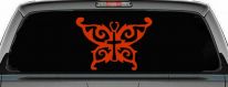 Butterfly Wings with Cross Body Christian Car or Truck Window Decal Sticker (Orange Red)