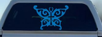 Butterfly Wings with Cross Body Christian Car or Truck Window Decal Sticker (Sky Blue)