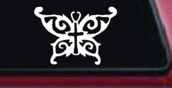 Butterfly Wings with Cross Body Christian Car or Truck Window Decal Sticker