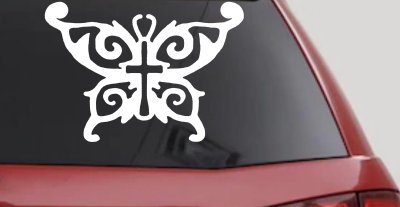 Butterfly Wings with Cross Body Christian Car or Truck Window Vinyl Decal Sticker
