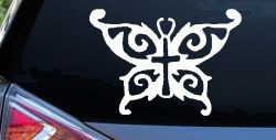 Butterfly Wings with Cross Body Christian Car or Truck Window Decal Sticker