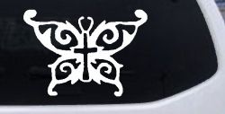 Butterfly Wings with Cross Body Christian Car or Truck Window Decal Sticker
