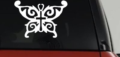 Butterfly Wings with Cross Body Christian Car or Truck Window Vinyl Decal Sticker