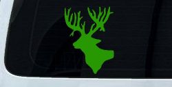 Deer Head Hunting Car or Truck Window Decal Sticker (Lime)