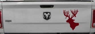 Deer Head Hunting Car or Truck Window Decal Sticker (Purple Red)