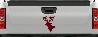 Deer Head Hunting Car or Truck Window Decal Sticker (Purple Red)