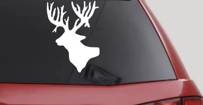 Deer Head Hunting Car or Truck Window Vinyl Decal Sticker