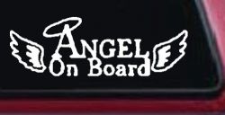 Angel on Board With Halo and Wings Christian Car or Truck Window Decal Sticker