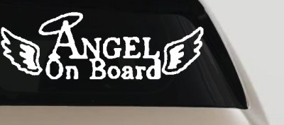 Angel on Board With Halo and Wings Christian Car or Truck Window Vinyl Decal Sticker