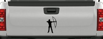 Bow Hunter Hunting Car or Truck Window Decal Sticker (Black)