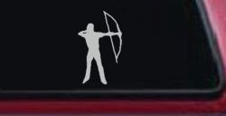 Bow Hunter Decal for Cars & Trucks - Vinyl Hunting Sticker (Light Gray)
