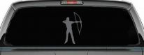 Bow Hunter Hunting Car or Truck Window Decal Sticker (Silver)