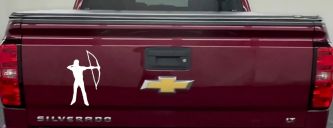 Bow Hunter Hunting Car or Truck Window Decal Sticker (White)